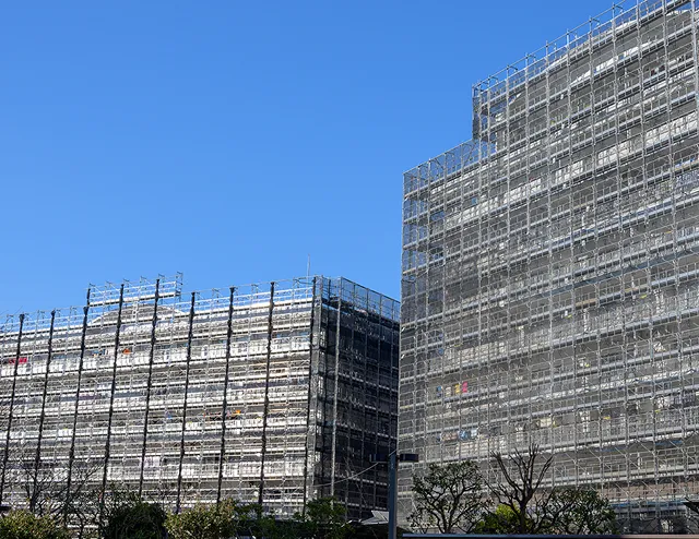 集合住宅共有部(トイレ)の修繕⼯事の施工写真。